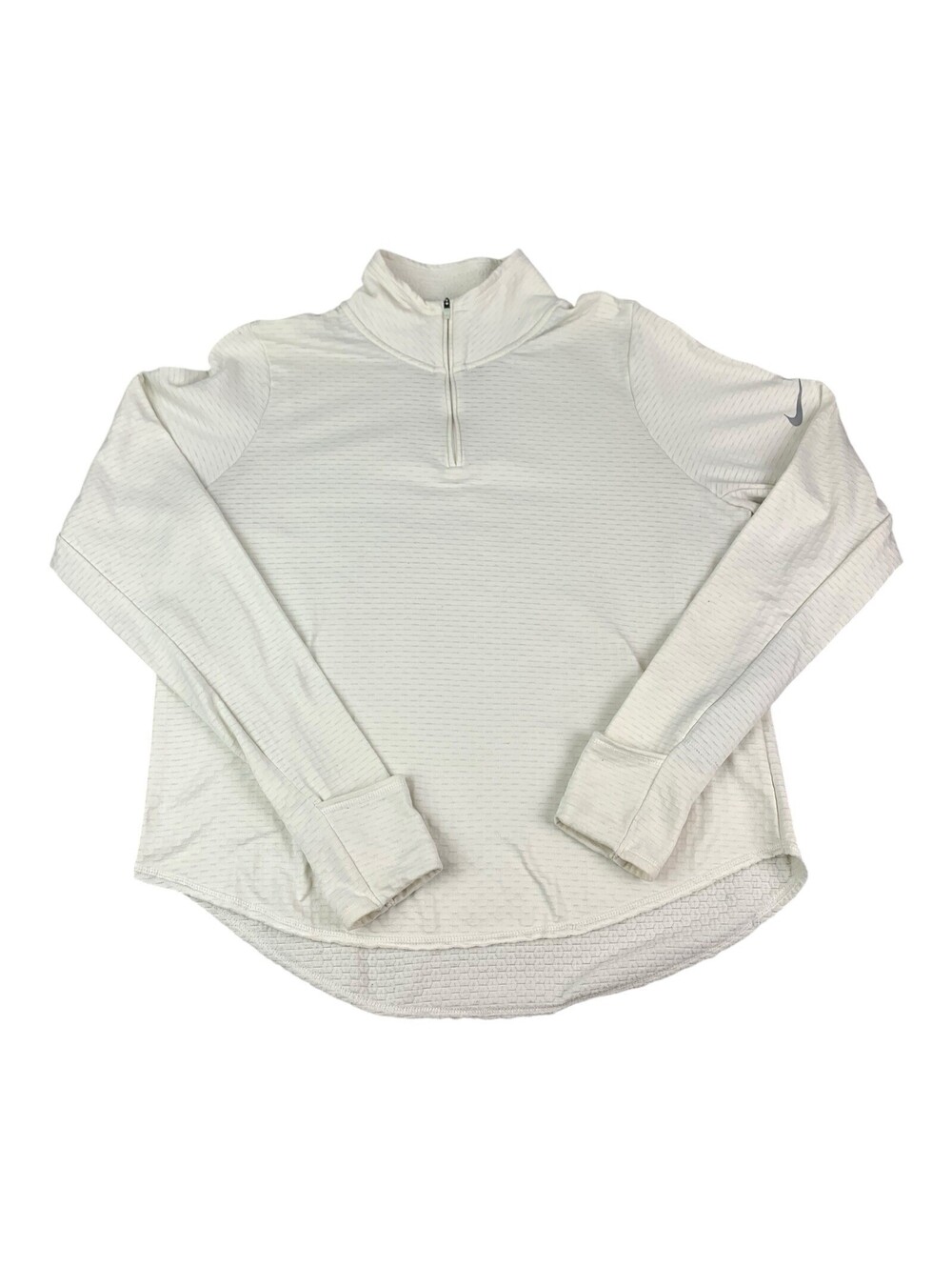 Nike Running Dri Fit Women’s 1/4 Zip Pullover Top, White, Size Large